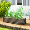 Jardinera Exterior Grande de Acero Galvanizado con Base Abierta Bordes de Seguridad Fácil Montaje 150x62x30 cm Gris - Ogal.Es