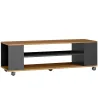 Mueble de TV Suspendido o de Pie con Ruedas 4 Estantes para Televisión de 55 Pulgadas 120x40x38,5 cm Nogal y Negro - Ogal.Es