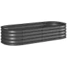 Jardinera Exterior Grande de Acero Galvanizado con Base Abierta Bordes de Seguridad Fácil Montaje 150x62x30 cm Gris - Ogal.Es