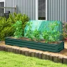 Jardinera Exterior Grande Rectangular de Acero Galvanizado Huerto Urbano con Base Abierta 240x60x30 cm Verde - Ogal.Es