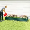 Jardinera Exterior Grande Rectangular de Acero Galvanizado Huerto Urbano con Base Abierta 240x60x30 cm Verde - Ogal.Es