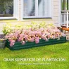 Jardinera Exterior Grande Rectangular de Acero Galvanizado Huerto Urbano con Base Abierta 240x60x30 cm Verde - Ogal.Es