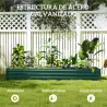 Jardinera Exterior Grande Rectangular de Acero Galvanizado Huerto Urbano con Base Abierta 240x60x30 cm Verde - Ogal.Es
