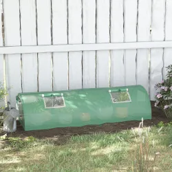 Invernadero Pequeño para Cultivo de Plantas con 4 Ventanas Marco de Acero y Cubierta de PE Anti-UV 200x80x45 cm ... - Ogal.Es