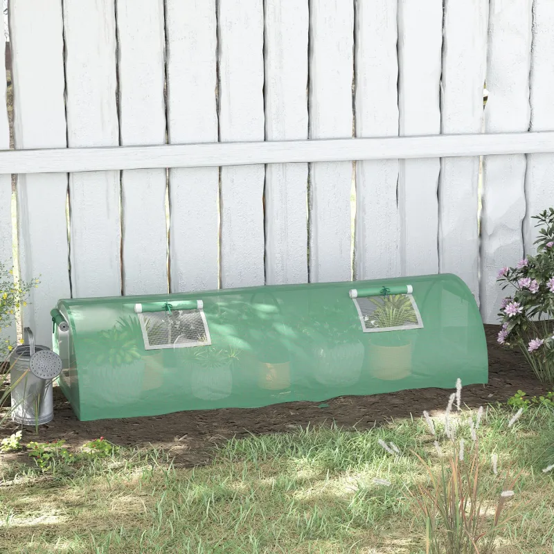 Invernadero Pequeño para Cultivo de Plantas con 4 Ventanas Marco de Acero y Cubierta de PE Anti-UV 200x80x45 cm ... - Ogal.Es