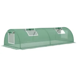 Invernadero Pequeño para Cultivo de Plantas con 4 Ventanas Marco de Acero y Cubierta de PE Anti-UV 200x80x45 cm ... - Ogal.Es