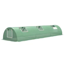 Invernadero Pequeño para Cultivo de Plantas con 5 Ventanas Marco de Acero y Cubierta de PE Anti-UV 300x80x45 cm ... - Ogal.Es
