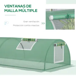 Invernadero Pequeño para Cultivo de Plantas con 4 Ventanas Marco de Acero y Cubierta de PE Anti-UV 200x80x45 cm ... - Ogal.Es