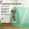 Invernadero Pequeño para Cultivo de Plantas con 5 Ventanas Marco de Acero y Cubierta de PE Anti-UV 300x80x45 cm ... - Ogal.Es