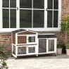 Conejera Exterior 157,4x53x99,5cm Jaula para Conejos Grande con Ruedas Techo Asfáltico Bandejas Extraíbles Rampa... - Ogal.Es