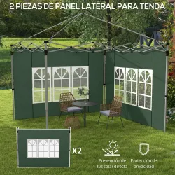 Paredes Laterales para Carpa de 3 x 3 / 3 x 4 m 2 Paneles de Tela Oxford de 295x195 cm con Ventana para Fiestas ... - Ogal.Es