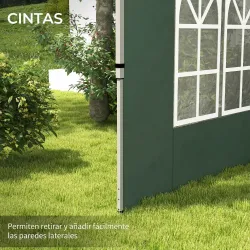 Paredes Laterales para Carpa de 3 x 3 / 3 x 4 m 2 Paneles de Tela Oxford de 295x195 cm con Ventana para Fiestas ... - Ogal.Es