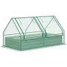 Jardinera Exterior Grande con Mini Invernadero con Base Abierta para Patio Terraza Balcón 185x95x92 cm Gris y Verde - Ogal.Es