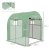 Invernadero de Túnel con 2 Puertas Enrollables 2 Ventanas de Malla y Marco de Acero Cubierta PE 135g/m² Anti-UV ... - Ogal.Es