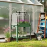 Huerto Urbano Elevado con Ruedas Cubierta de Invernadero y Estante Inferior para Cultivo Plantas 80x40x120 cm Verde - Ogal.Es