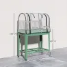 Huerto Urbano Elevado con Ruedas Cubierta de Invernadero y Estante Inferior para Cultivo Plantas 80x40x120 cm Verde - Ogal.Es