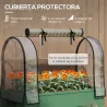 Huerto Urbano Elevado con Ruedas Cubierta de Invernadero y Estante Inferior para Cultivo Plantas 80x40x120 cm Verde - Ogal.Es