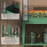 Huerto Urbano Elevado con Ruedas Cubierta de Invernadero y Estante Inferior para Cultivo Plantas 80x40x120 cm Verde - Ogal.Es