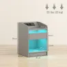 Mesita de Noche con Estación de Carga Luz LED RGB Cajón Estante Abierto Puertos USB y Control Remoto 40x40x58 Cm... - Ogal.Es