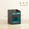 Mesita de Noche con Estación de Carga Luz LED RGB Cajón Estante Abierto Puertos USB y Control Remoto 40x40x58 Cm... - Ogal.Es