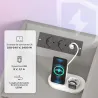 Mesita de Noche con Estación de Carga Luz LED RGB Cajón Estante Abierto Puertos USB y Control Remoto 40x40x58 Cm... - Ogal.Es