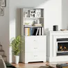 Librería de 6 Niveles con 3 Cajones 3 Estantes Abiertos Armario Alto para Salón Estudio Oficina 79x39,5x182,2 cm... - Ogal.Es