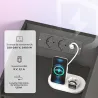 Mesita de Noche con Estación de Carga Luz LED RGB Cajón Estante Abierto Puertos USB y Control Remoto 40x40x58 Cm... - Ogal.Es