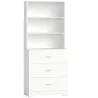Librería de 6 Niveles con 3 Cajones 3 Estantes Abiertos Armario Alto para Salón Estudio Oficina 79x39,5x182,2 cm... - Ogal.Es