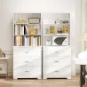 Librería de 6 Niveles con 3 Cajones 3 Estantes Abiertos Armario Alto para Salón Estudio Oficina 79x39,5x182,2 cm... - Ogal.Es