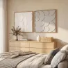 Decoración de Pared de Madera 3D de 2 Piezas con Patrones Geométricos Huecos para Salón Dormitorio Pasillo Blanco - Ogal.Es