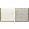 Decoración de Pared de Madera 3D de 2 Piezas con Patrones Geométricos Huecos para Salón Dormitorio Pasillo Blanco - Ogal.Es