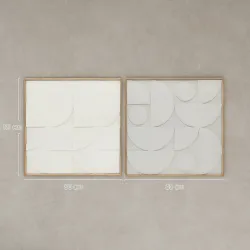 Decoración de Pared de Madera 3D de 2 Piezas con Patrones Geométricos Huecos para Salón Dormitorio Pasillo Blanco - Ogal.Es