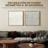 Decoración de Pared de Madera 3D de 2 Piezas con Patrones Geométricos Huecos para Salón Dormitorio Pasillo Blanco - Ogal.Es