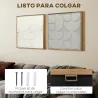 Decoración de Pared de Madera 3D de 2 Piezas con Patrones Geométricos Huecos para Salón Dormitorio Pasillo Blanco - Ogal.Es