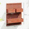 Jardinera de Pared de Madera con Enrejado y 3 Macetas Móviles para Jardín Terraza Patio 60x16x80 cm Marrón - Ogal.Es