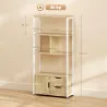 Librería Estantería para Libros con Estantes Cajones y Puerta 58x24x122 cm Estilo Industrial Blanco y Madera Nat... - Ogal.Es
