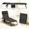 Tumbona Plegable con Respaldo Ajustable Reposacabezas Acolchado y Estructura de Acero para Exterior 189x58x30 cm... - Ogal.Es