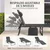 Tumbona Plegable con Respaldo Ajustable Reposacabezas Acolchado y Estructura de Acero para Exterior 189x58x30 cm... - Ogal.Es