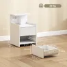 Mesita de Noche con Estación de Carga Puertos USB Cajón y Estantes Mesilla de Noche Dormitorio 40x40x60 cm Blanco - Ogal.Es