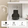 Mesita de Noche con Estación de Carga Puertos USB Cajón y Estantes Mesilla de Noche Dormitorio 40x40x60 cm Blanco - Ogal.Es