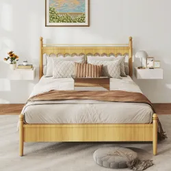 Juego de 2 Mesitas de Noche Flotantes con 1 Cajón Montado en la Pared Estilo Moderno para Dormitorio 40x30x15 cm... - Ogal.Es