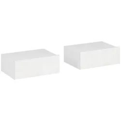 Juego de 2 Mesitas de Noche Flotantes con 1 Cajón Montado en la Pared Estilo Moderno para Dormitorio 40x30x15 cm... - Ogal.Es