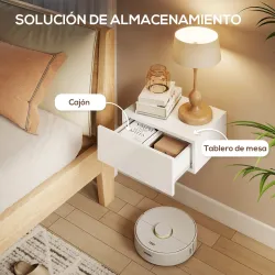 Juego de 2 Mesitas de Noche Flotantes con 1 Cajón Montado en la Pared Estilo Moderno para Dormitorio 40x30x15 cm... - Ogal.Es