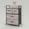 Cómoda con 4 Cajones de Tela Plegables Industrial Estante Abierto Marco de Acero Cajonera para Espacios Pequeños... - Ogal.Es