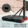 Canasta de Baloncesto con Altura Ajustable 178-208 cm Ruedas y Base Rellenable para Adolescentes y Adultos Rojo ... - Ogal.Es