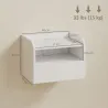 Juego de 2 Mesitas de Noche Flotantes con Estación de Carga Cajón Estante Abierto 40x29x29 cm Blanco - Ogal.Es