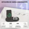 Juego de 2 Mesitas de Noche Flotantes con Estación de Carga Cajón Estante Abierto 40x29x29 cm Blanco - Ogal.Es