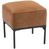 Reposapiés Salón Taburete Bajo Tapizado en PU con Patas de Acero Acolchado Grueso Otomana para Sofá Marrón - Ogal.Es