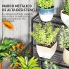 Soporte para Plantas de Tres Niveles con Diseño en Escalera y Estructura Metálica Resistente para Interior y Ext... - Ogal.Es