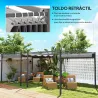 Pérgola con Techo Retráctil Pérgola de 3x3 m con Cierre Magnético Protección UV30+ Pabellón para Jardín Patio Gris - Ogal.Es